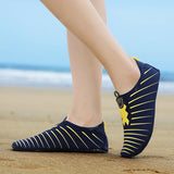 Summer beach shoes blue yellow