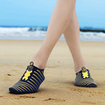 Summer beach shoes blue yellow