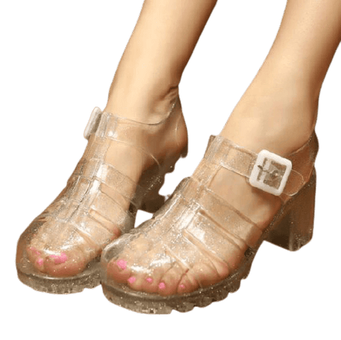 Sandales Plastique Talon Argent - Aquashoes
